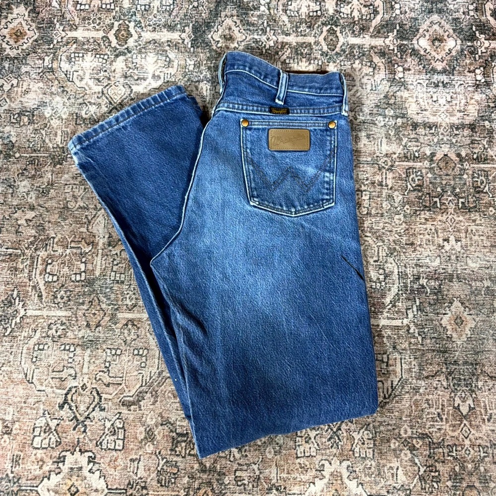 Wrangler 13mwz Cowboy Cut Jeans Mens 31x31 Blue Cotton Denim Straight Workwear